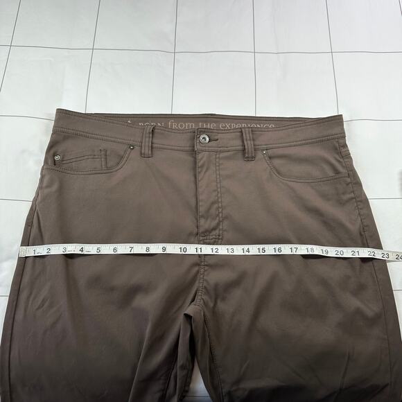 Prana Pants Mens 40x30 Slim Fit Brown Brion Nylon Blend Hiking Outdoor Gorpcore - Picture 7 of 11